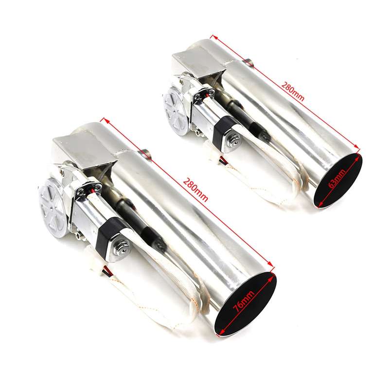 2.5 inch Car Stainless Steel Straight Pipe Remote Control Electric Exhaust Valve