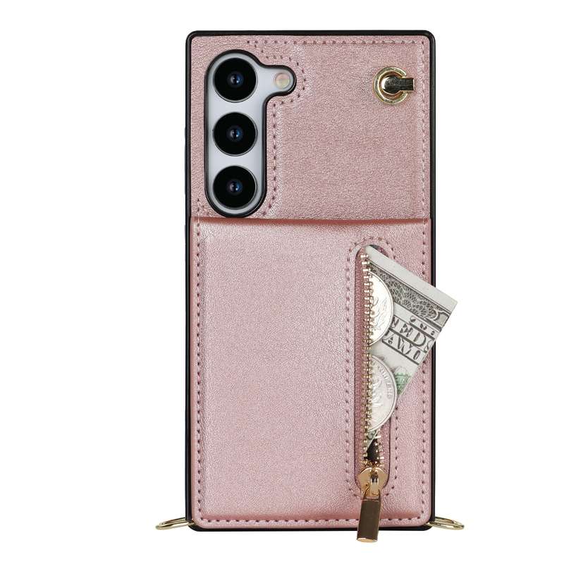 For Samsung Galaxy S23 5G Cross-body Zipper Square TPU+PU Back Cover Case(Black)