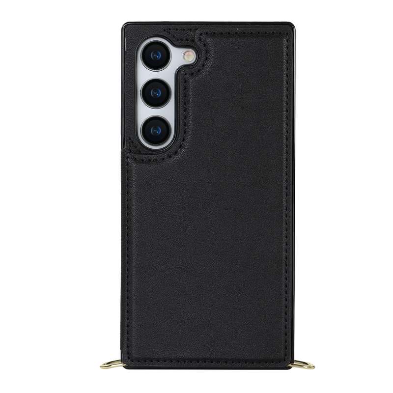 For Samsung Galaxy S23+ 5G Cross-body Square Double Buckle Flip Card Bag TPU+PU Case(Black)