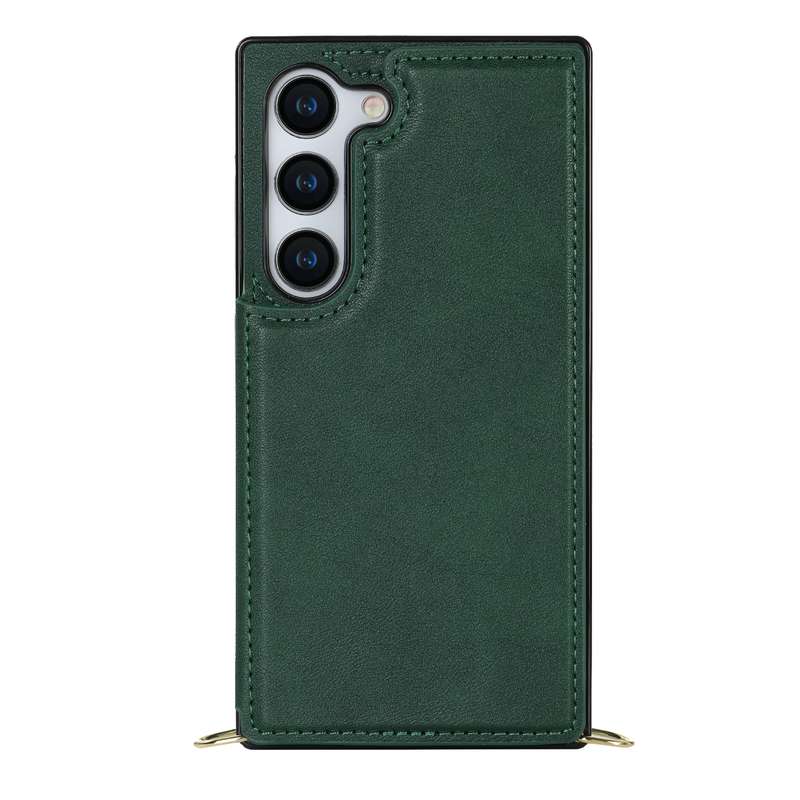 For Samsung Galaxy S23+ 5G Cross-body Square Double Buckle Flip Card Bag TPU+PU Case(Black)