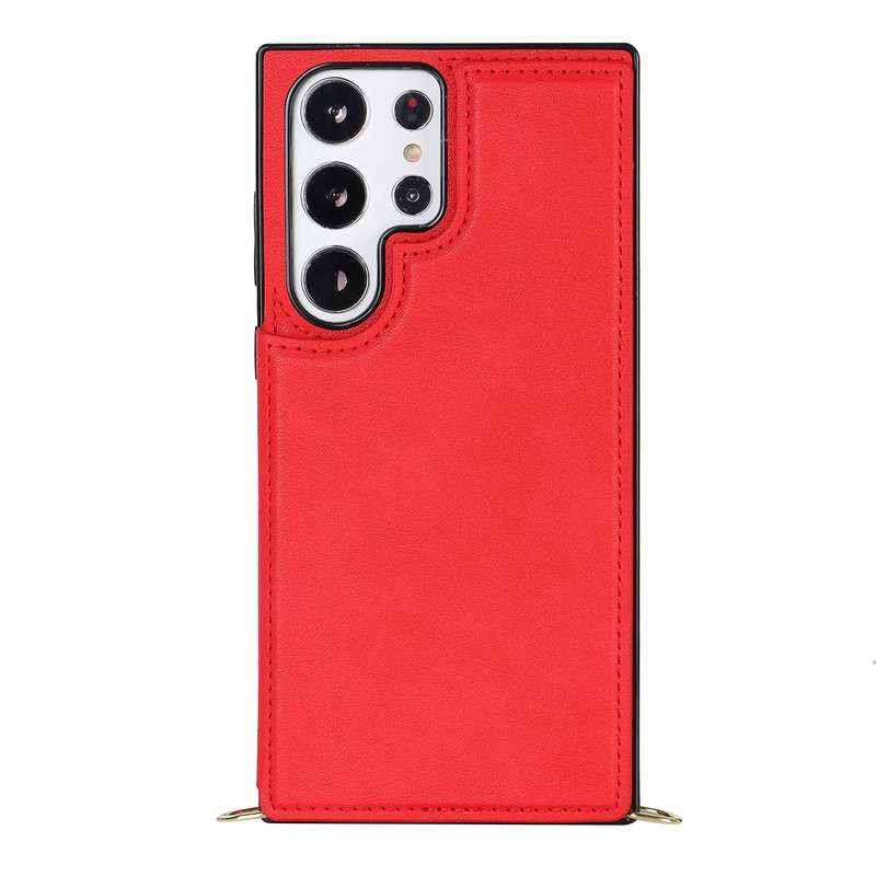For Samsung Galaxy S23 Ultra 5G Cross-body Square Double Buckle Flip Card Bag TPU+PU Case(Green)