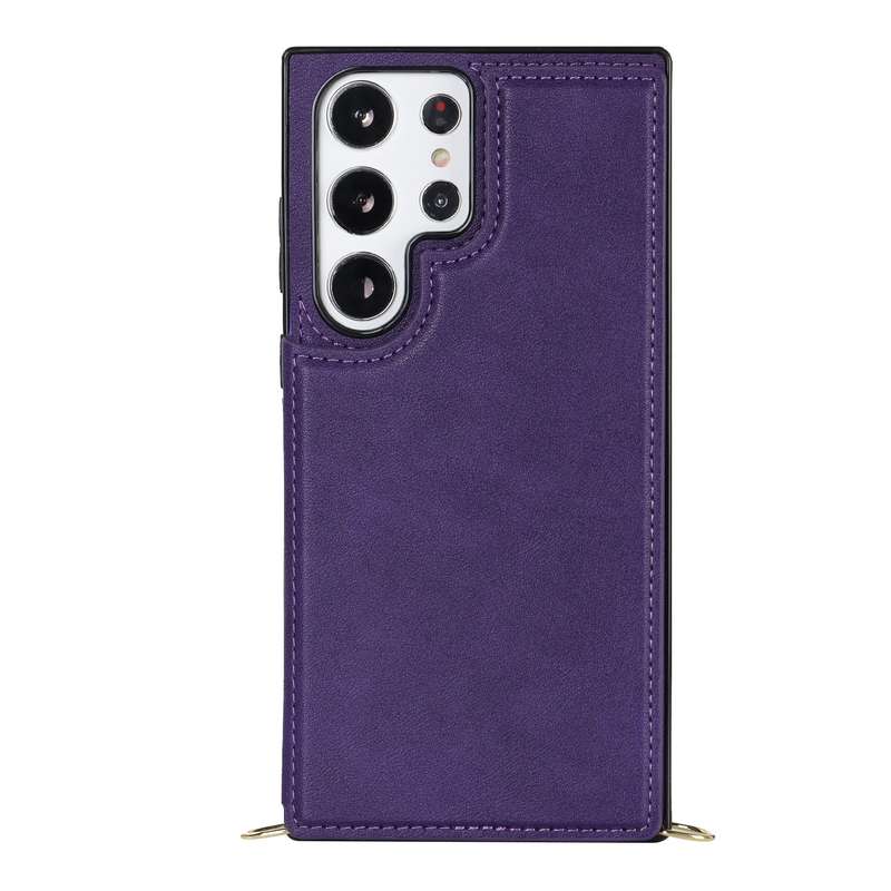For Samsung Galaxy S23 Ultra 5G Cross-body Square Double Buckle Flip Card Bag TPU+PU Case(Green)