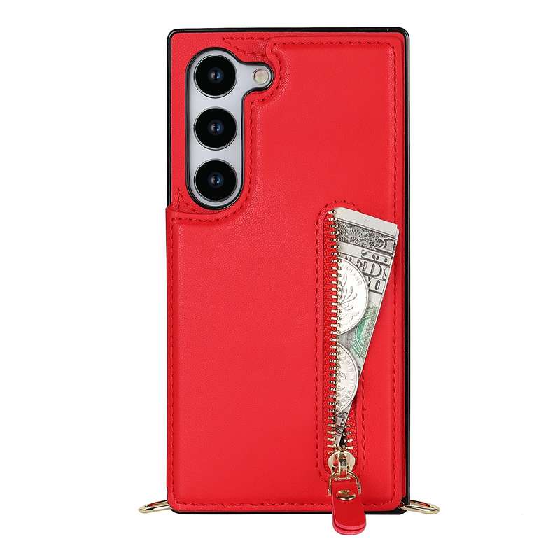 For Samsung Galaxy S23 5G Cross-body Zipper Square Phone Case(Green)