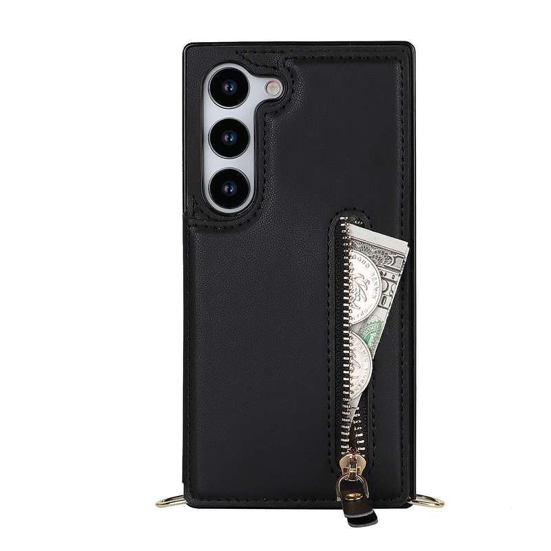 For Samsung Galaxy S23 5G Cross-body Zipper Square Phone Case(Green)