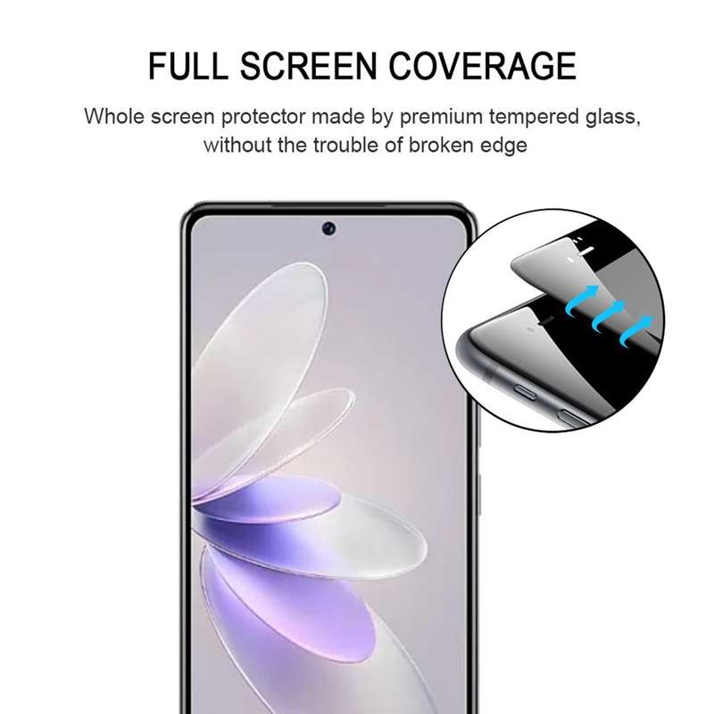 For vivo V27 / V27 Pro 3D Curved Edge Full Screen Tempered Glass Film