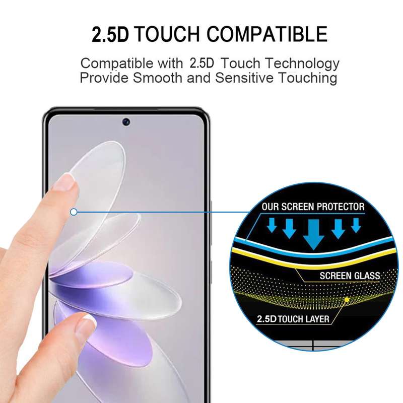 For vivo V27 / V27 Pro 25pcs 3D Curved Edge Full Screen Tempered Glass Film