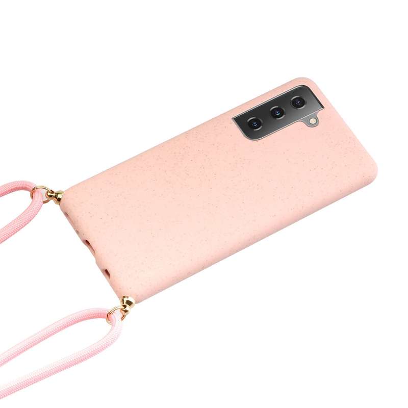 For Samsung Galaxy A54 5G Wheat Straw Material + TPU Phone Case with Lanyard(Green)