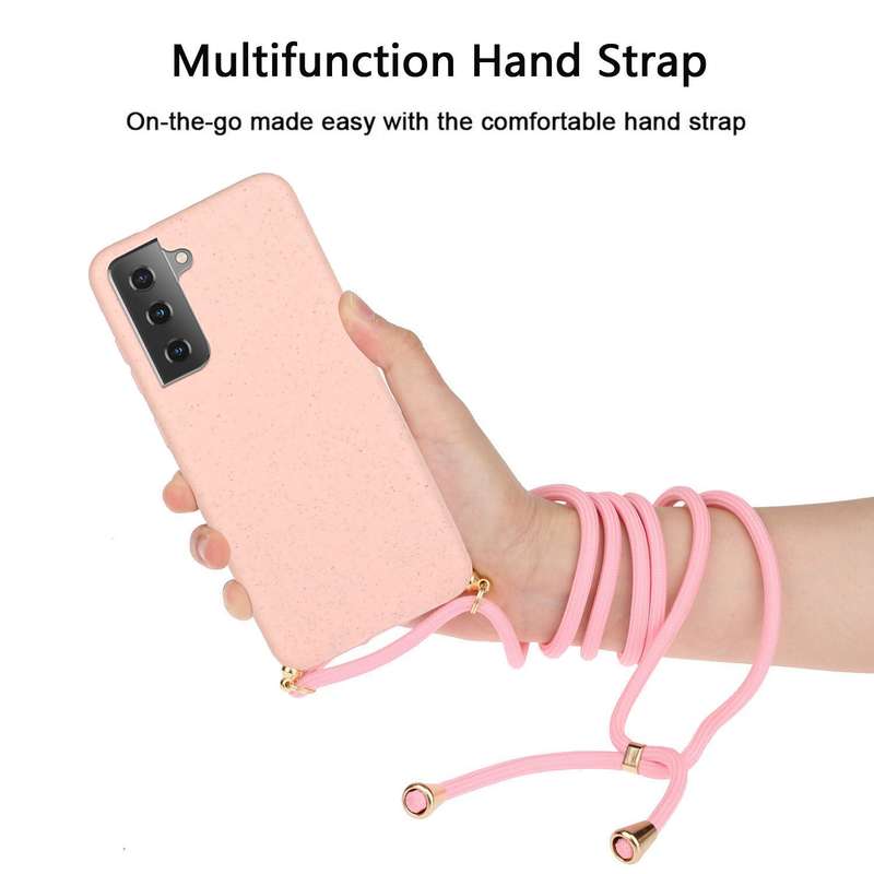 For Samsung Galaxy A54 5G Wheat Straw Material + TPU Phone Case with Lanyard(Green)