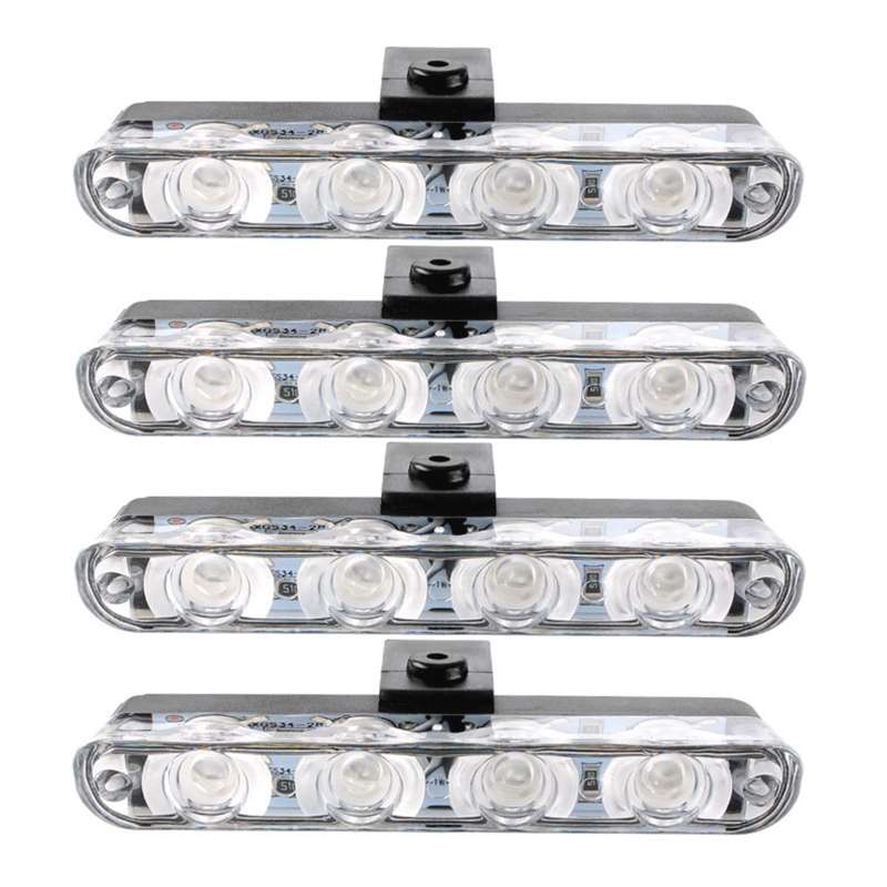 4 in 1 Car 16LEDs Grille Flash Lights Warning Lights with Wireless Remote Control(Red Blue)