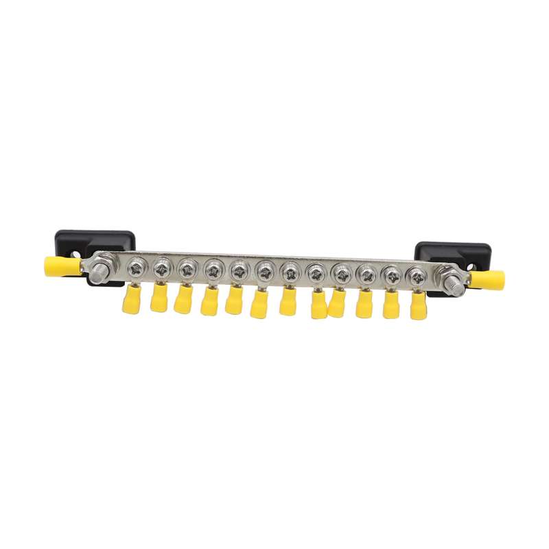 CP-3051 150A 12-48V RV Yacht 12-way Busbar with 14pcs Terminals(Black)