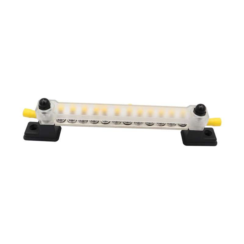 CP-3051 150A 12-48V RV Yacht 12-way Busbar with 14pcs Terminals(Black)
