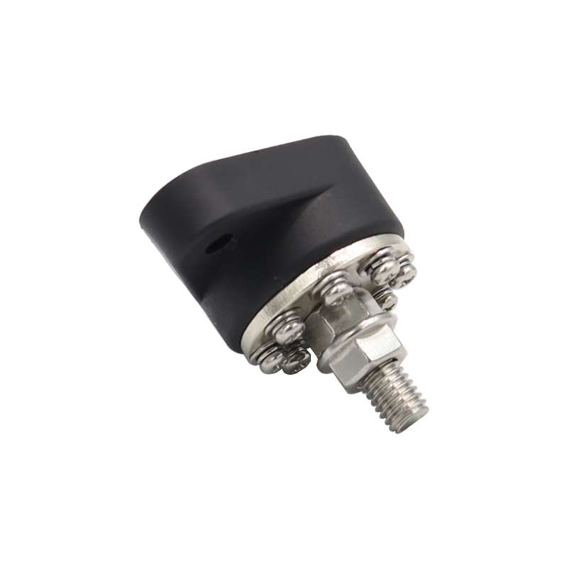 3/8 inch M10 RV Yacht 8-way Terminal Stud with 2 M5x20 Screws(Black)