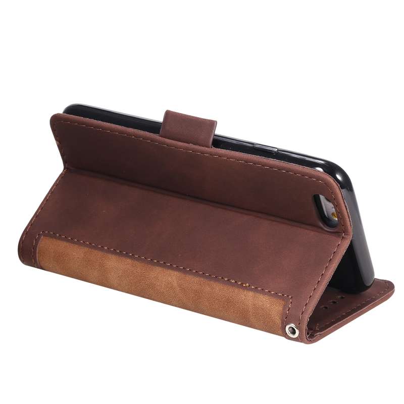 For iPhone SE 2022 / SE 2020 / 8 / 7 Retro Splicing Horizontal Flip Leather Case with Card Slots & H