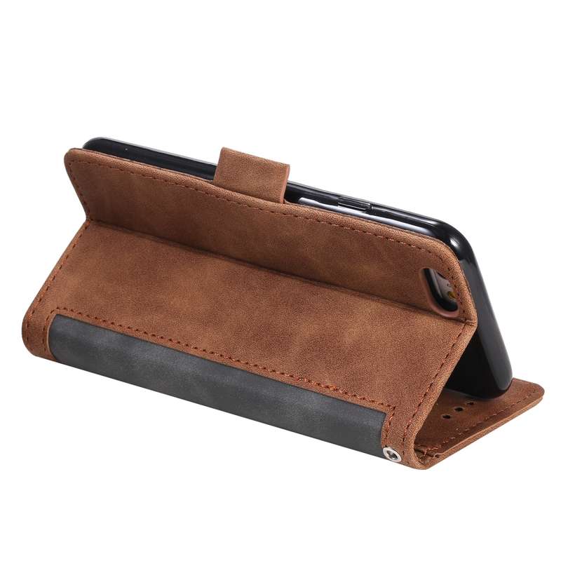 For iPhone SE 2022 / SE 2020 / 8 / 7 Retro Splicing Horizontal Flip Leather Case with Card Slots & H