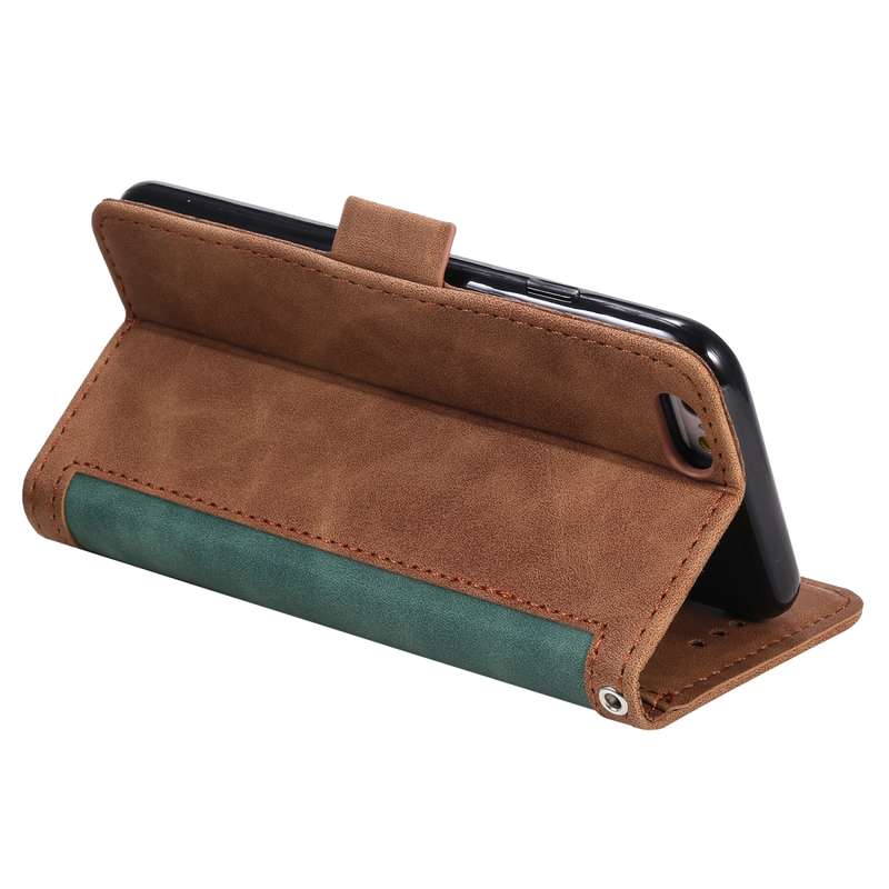 For iPhone SE 2022 / SE 2020 / 8 / 7 Retro Splicing Horizontal Flip Leather Case with Card Slots & H