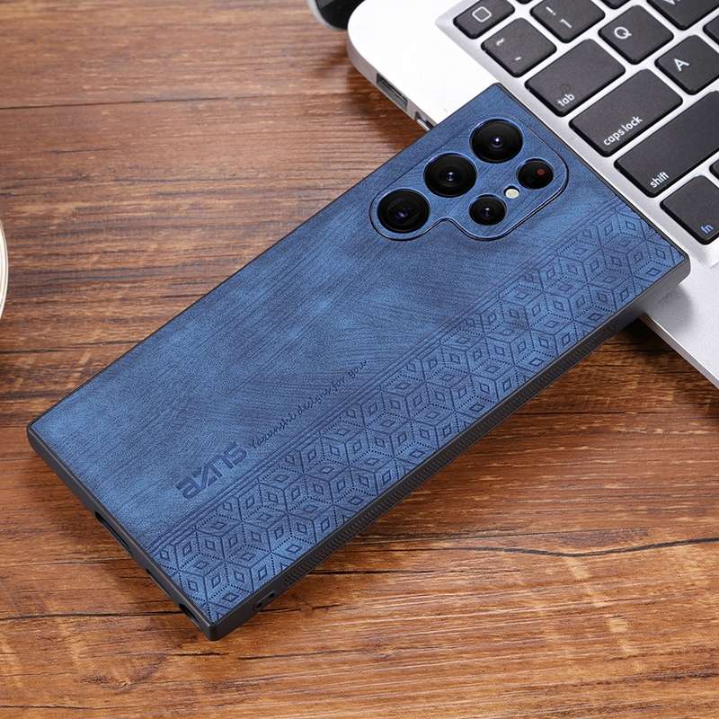 For Samsung Galaxy S23 Ultra 5G AZNS 3D Embossed Skin Feel Phone Case(Dark Green)