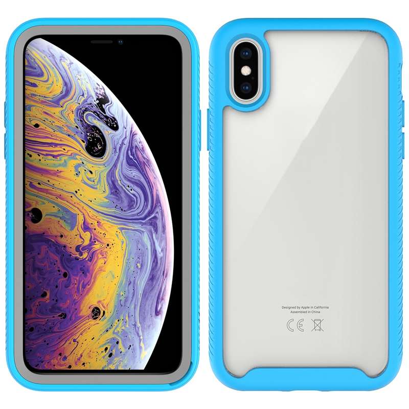 For iPhone X Starry Sky Solid Color Series Shockproof PC + TPU Protective Case(Black)