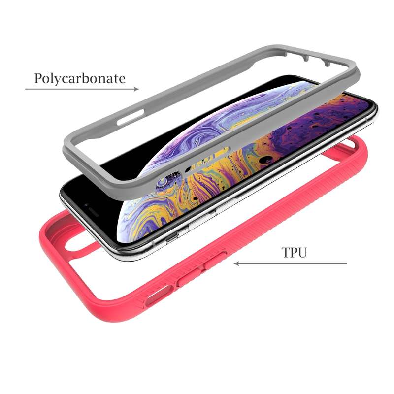 For iPhone X Starry Sky Solid Color Series Shockproof PC + TPU Protective Case(Black)