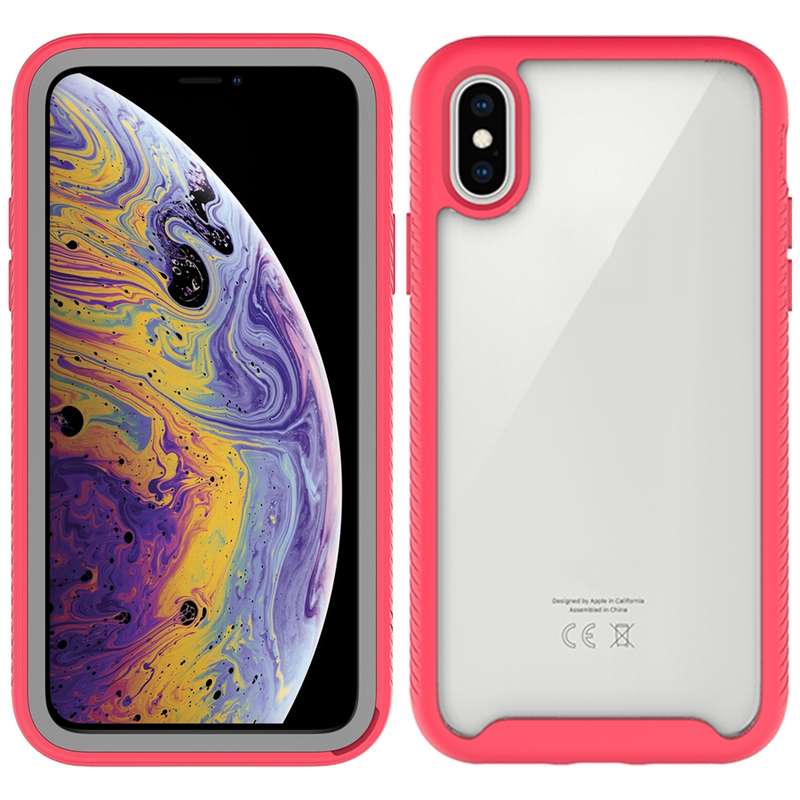 For iPhone X Starry Sky Solid Color Series Shockproof PC + TPU Protective Case(Black)