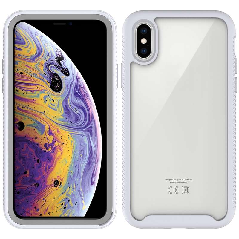 For iPhone X Starry Sky Solid Color Series Shockproof PC + TPU Protective Case(Black)