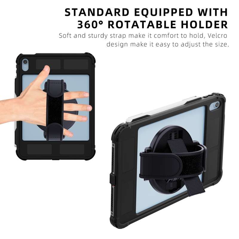 For iPad 10th Gen 10.9 2022 RedPepper Shockproof Dustproof Waterproof Tablet Case(Black)