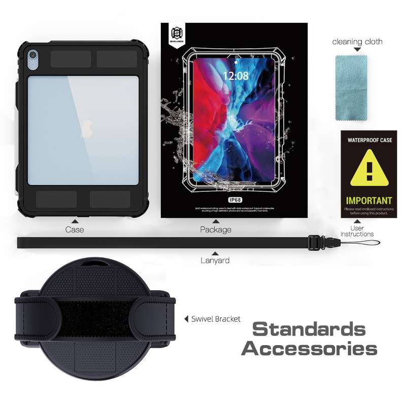 For iPad 10th Gen 10.9 2022 RedPepper Shockproof Dustproof Waterproof Tablet Case(Black)