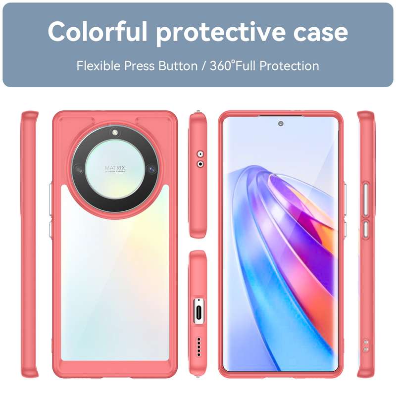 For Honor X9A Colorful Series Acrylic + TPU Phone Case(Transparent)