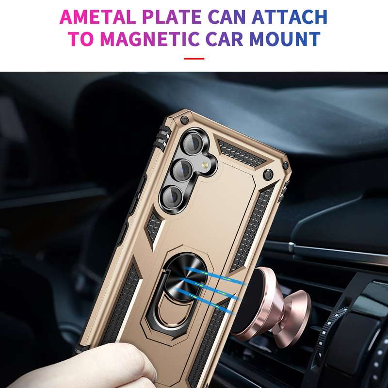 For Samsung Galaxy A54 Shockproof TPU + PC Phone Case with Holder(Black)