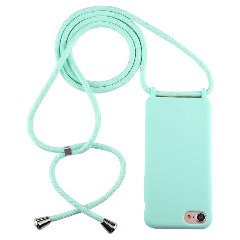 For iPhone 6s Plus / 6 Plus Candy Color TPU Protective Case with Lanyard(Black)