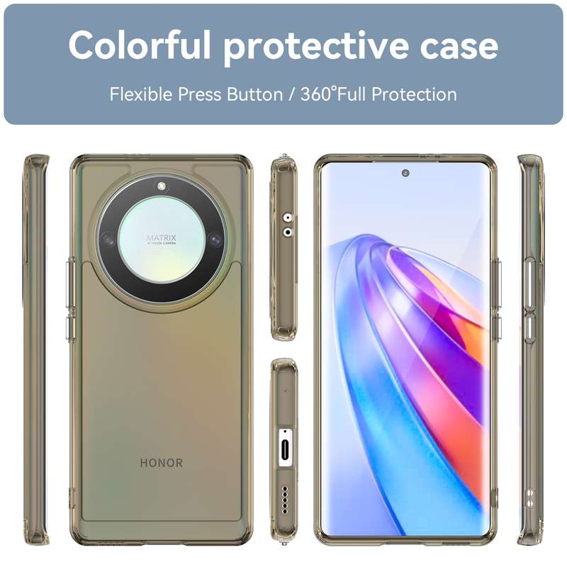 For Honor X9a Candy Series TPU Phone Case(Transparent Grey)