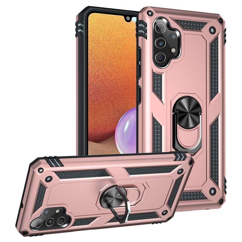 For Samsung Galaxy A53 / A53s Armor Shockproof Phone Case with Ring Holder(Black)