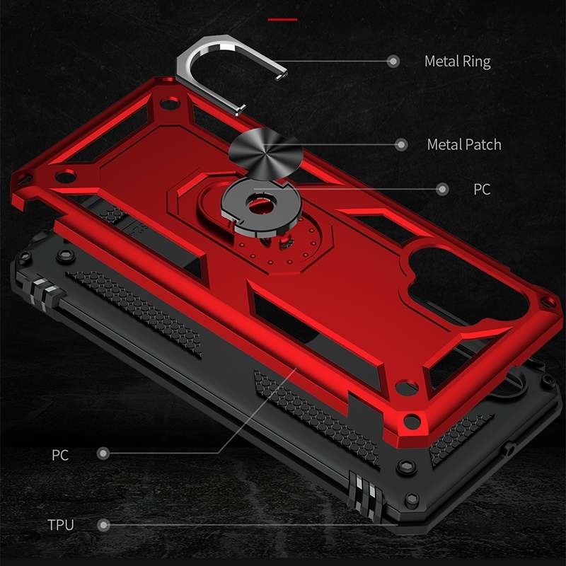 For Samsung Galaxy A53 / A53s Armor Shockproof Phone Case with Ring Holder(Black)