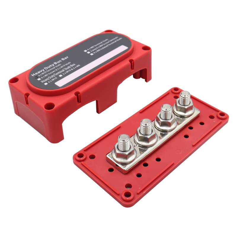 CP-3088-02 300A 48V 4-way M10 Terminal Busbar(Red)