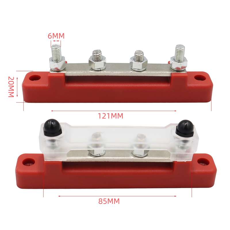 CP-3116-01 150A 12-48V RV Yacht Single-row 2-way Busbar(Red)