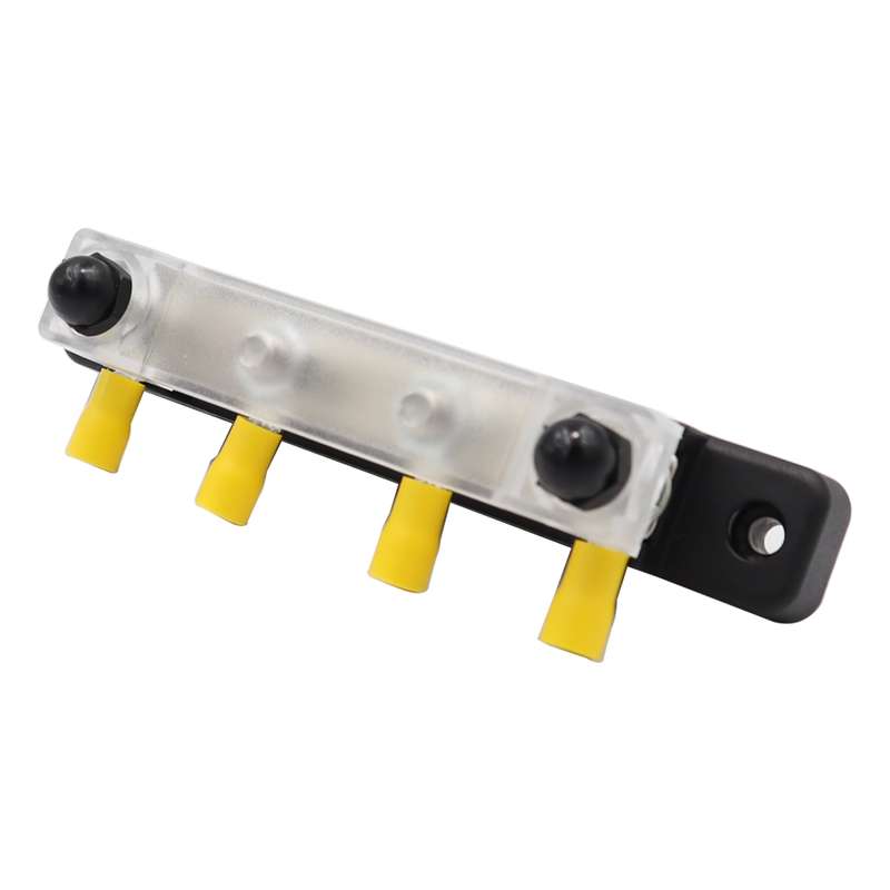 CP-3119 150A 12-48V RV Yacht Single-row 2-way Busbar with 4pcs Terminals(Black)
