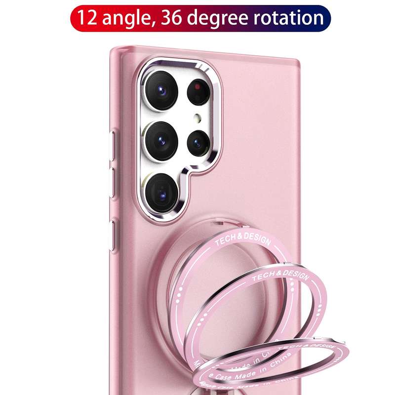 For Samsung Galaxy S22 Ultra 5G 360 Degree Rotation Holder MagSafe Magnetic Phone Case(Purple)