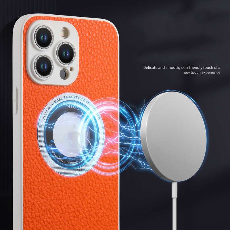 For iPhone 13 Pro Max Glitter Lens MagSafe Magnetic Phone Case(White)