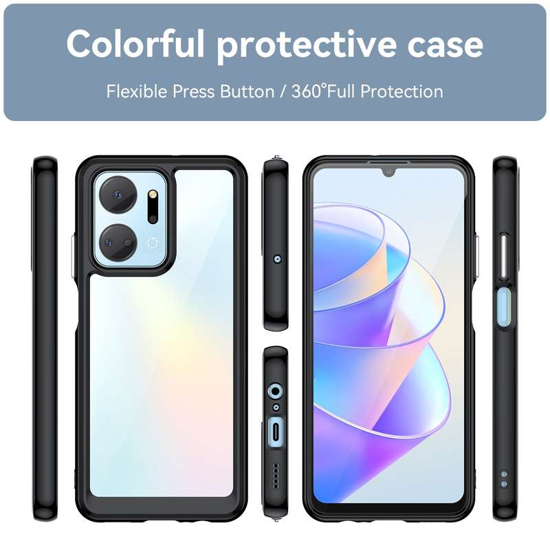For Honor X7A Colorful Series Acrylic + TPU Phone Case(Transparent)