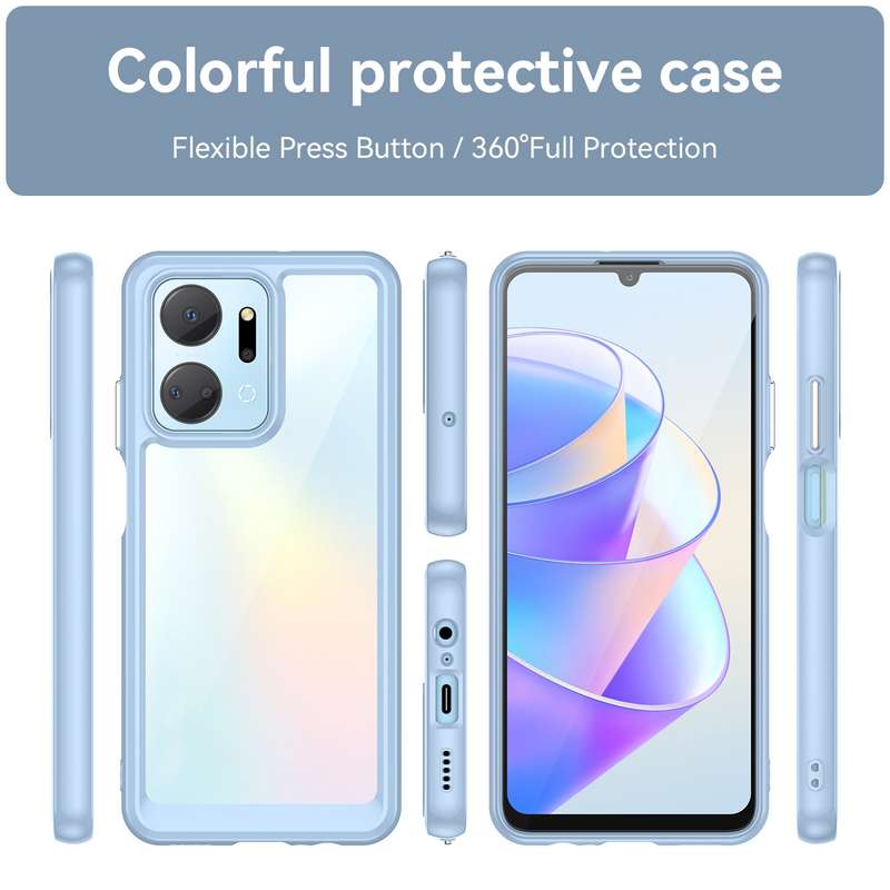 For Honor X7A Colorful Series Acrylic + TPU Phone Case(Transparent)