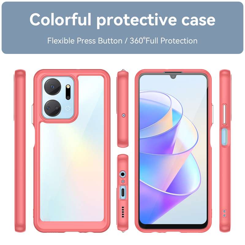 For Honor X7A Colorful Series Acrylic + TPU Phone Case(Transparent)