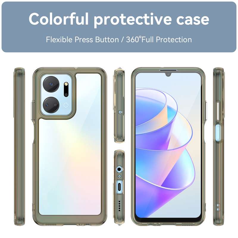 For Honor X7A Colorful Series Acrylic + TPU Phone Case(Transparent)