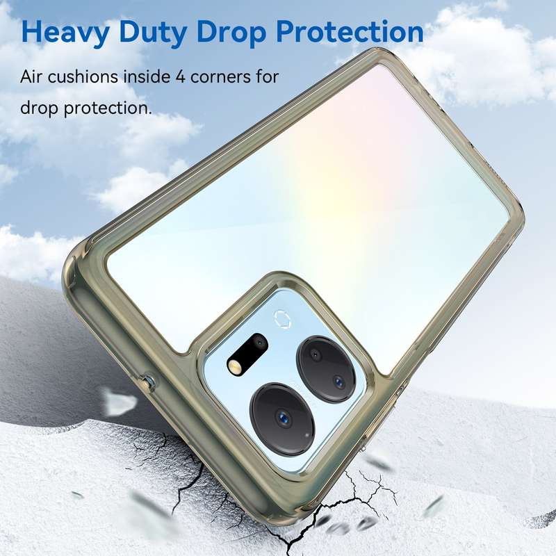 For Honor X7A Colorful Series Acrylic + TPU Phone Case(Transparent)