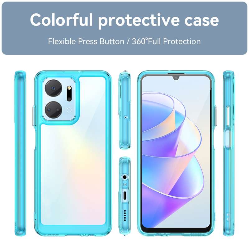 For Honor X7A Colorful Series Acrylic + TPU Phone Case(Transparent)