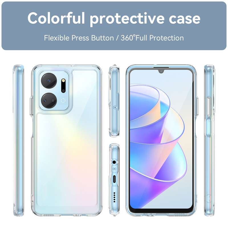 For Honor X7A Colorful Series Acrylic + TPU Phone Case(Transparent)