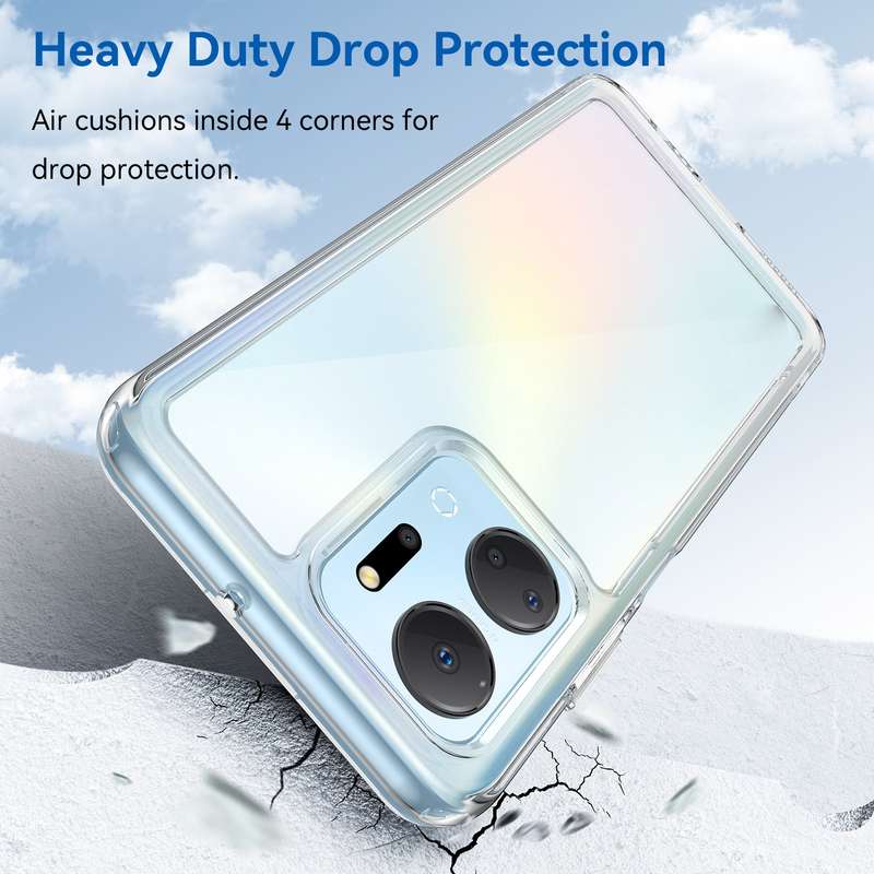 For Honor X7A Colorful Series Acrylic + TPU Phone Case(Transparent)