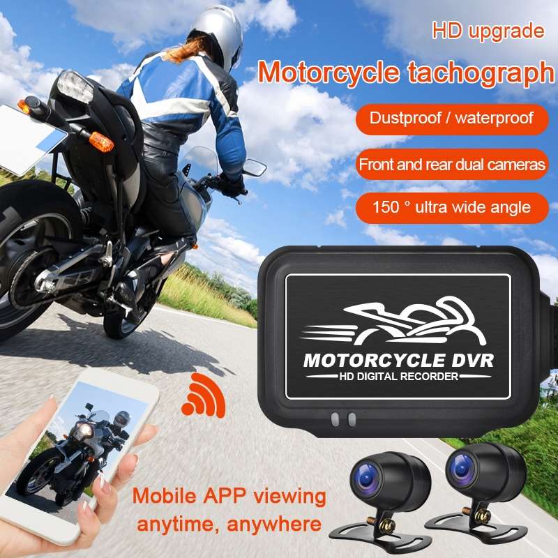 SE3 Dual AHD 1080P Waterproof HD Motorcycle DVR Without Screen, Support TF Card / Cycling Video / Pa