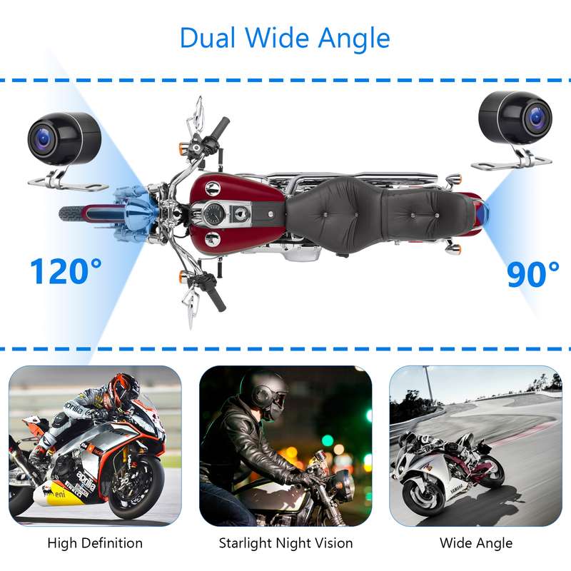 SE20 2.0 inch 1080P Waterproof HD Motorcycle DVR, Support TF Card / Cycling Video / Parking Monitori