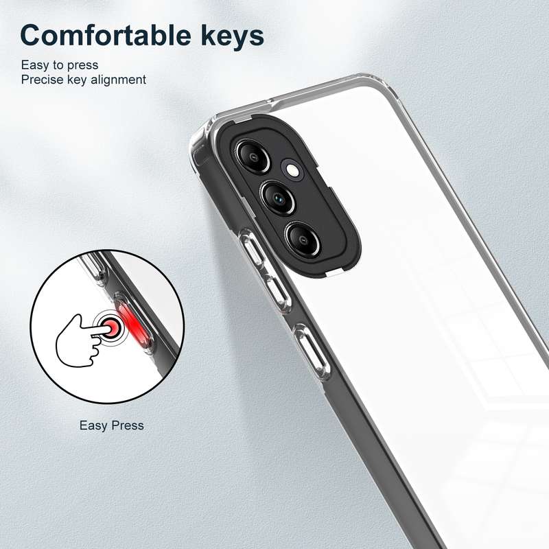 For Samsung Galaxy A54 5G 3 in 1 Clear TPU Color PC Frame Phone Case(Black)