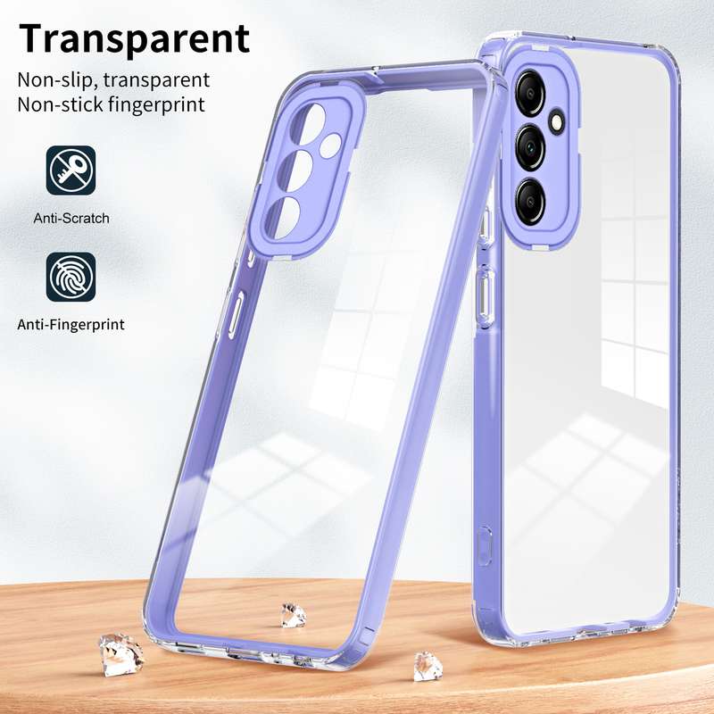For Samsung Galaxy A54 5G 3 in 1 Clear TPU Color PC Frame Phone Case(Black)