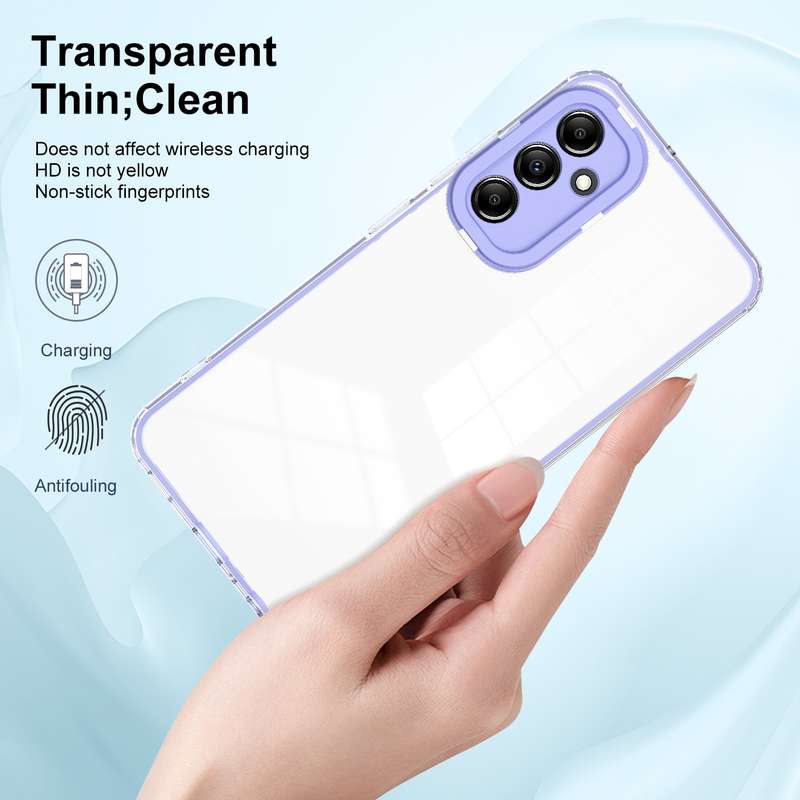 For Samsung Galaxy A54 5G 3 in 1 Clear TPU Color PC Frame Phone Case(Black)